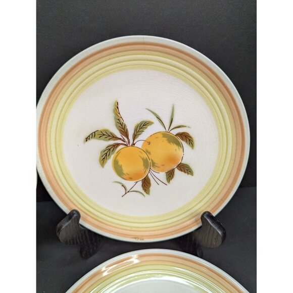 Harmony House Iron Stone 4264 Tangerine 7 5/8" Salad Plate Vintage Set of 4 - Picture 4 of 10